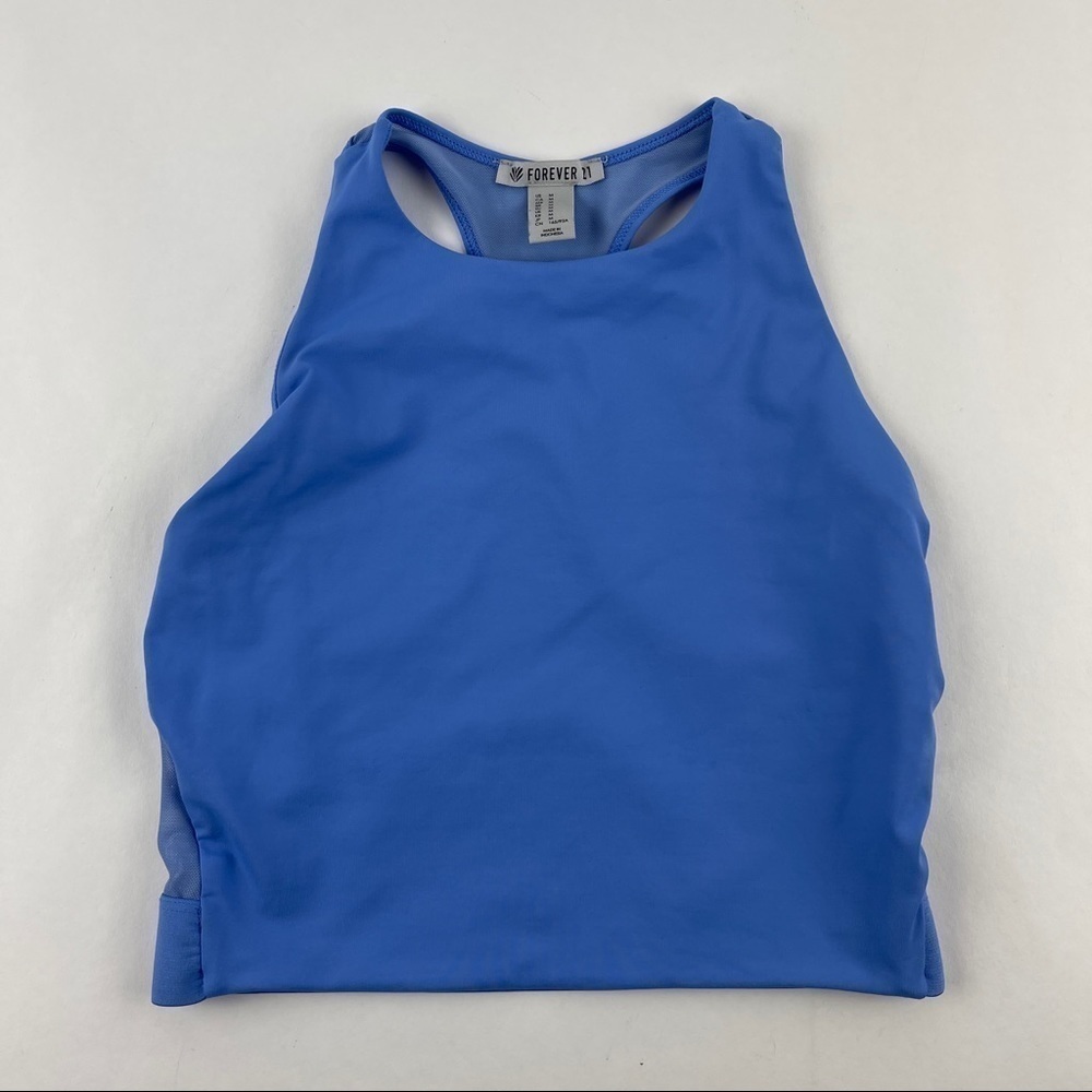 Forever 21 Sports Bra Womens Medium Blue Mesh